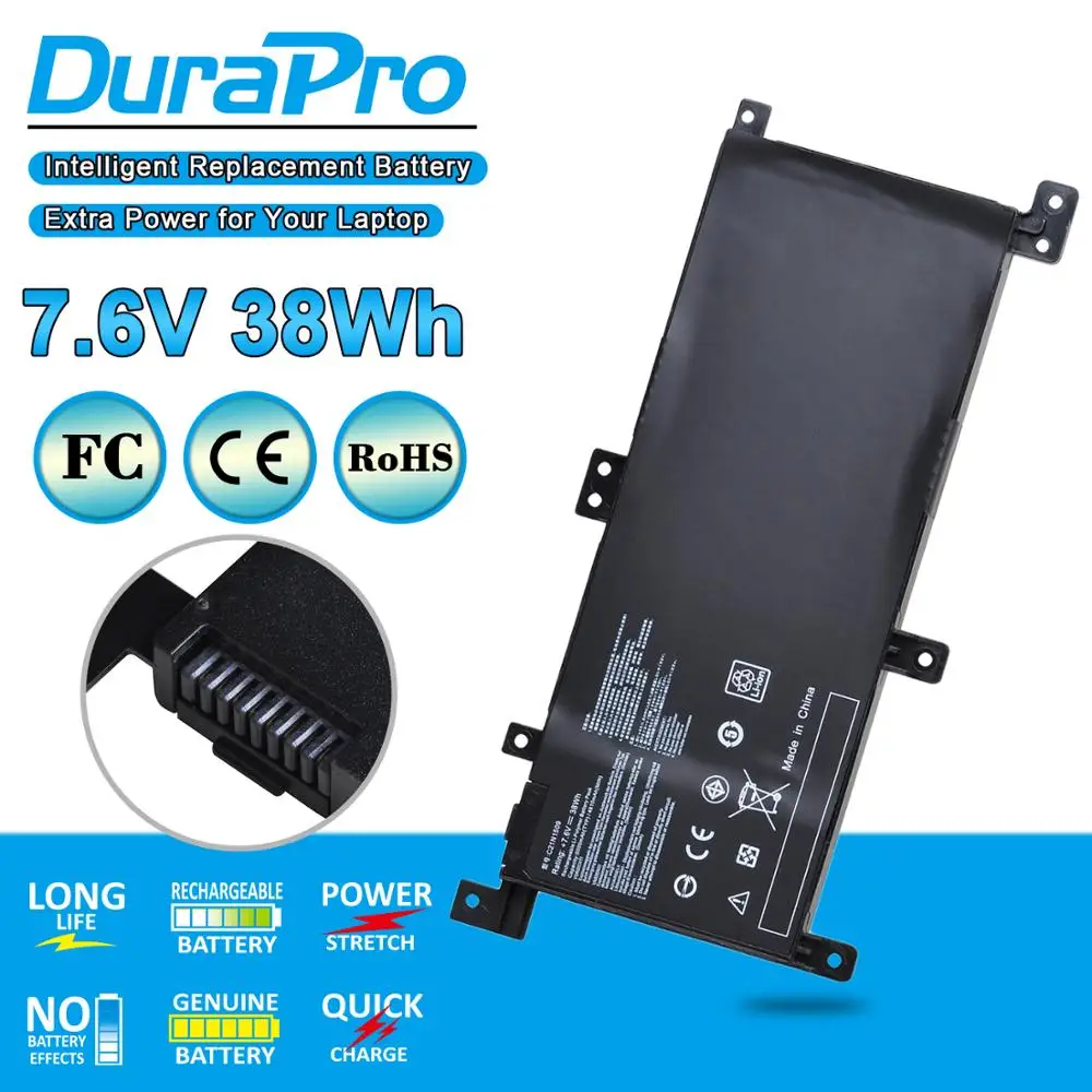 Аккумулятор для ноутбука DuraPro C21N1509 7 6 В 38Wh ASUS Vivobook X556UA X556UB X556UF X556UJ X556UQ X556UQK X556UR X556UV