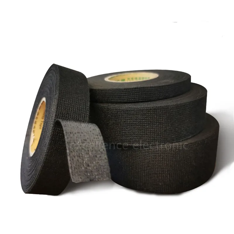 

1PCS Heat-resistant Adhesive Cloth Fabric Tape For Car Auto Cable Harness Wiring Loom Protection Width 9/19/25/32MM Length 15M