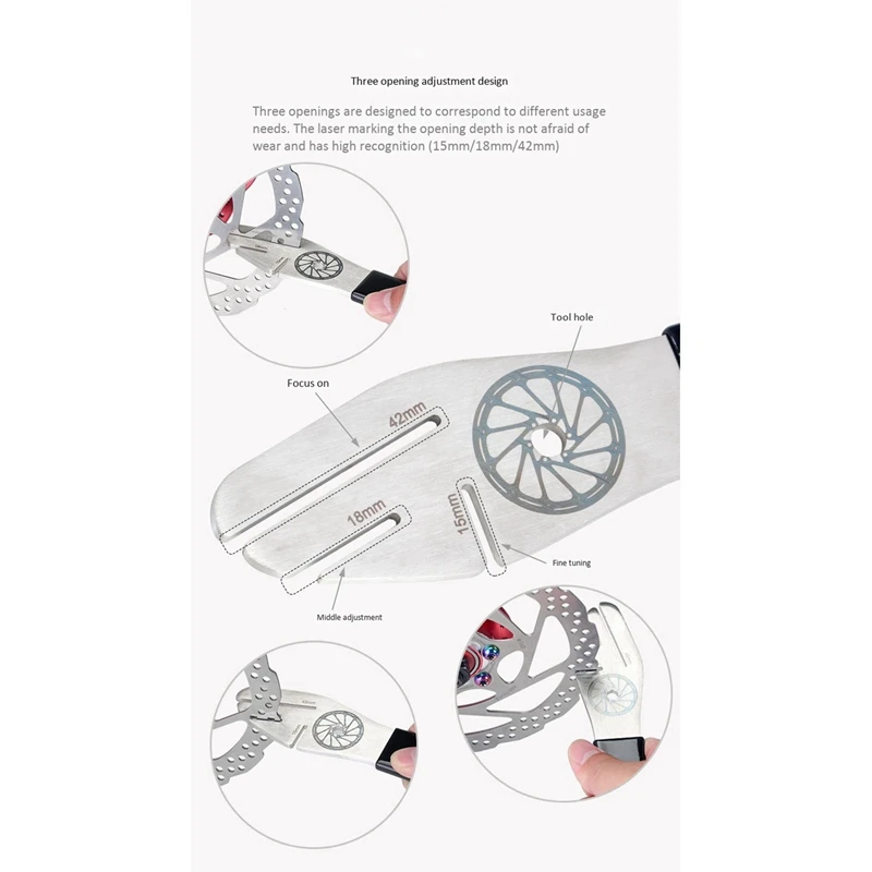 

Bike Disc Brake Correction Wrench Brake Rotor Alignment Truing Tool with Disc Brake Pads Tool for MTB Road Bike