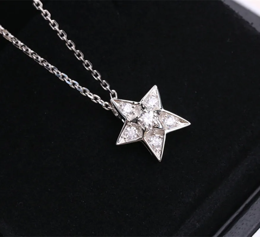 

YGU82 925 silver zircon Star Necklace small fresh trend design versatile necklace