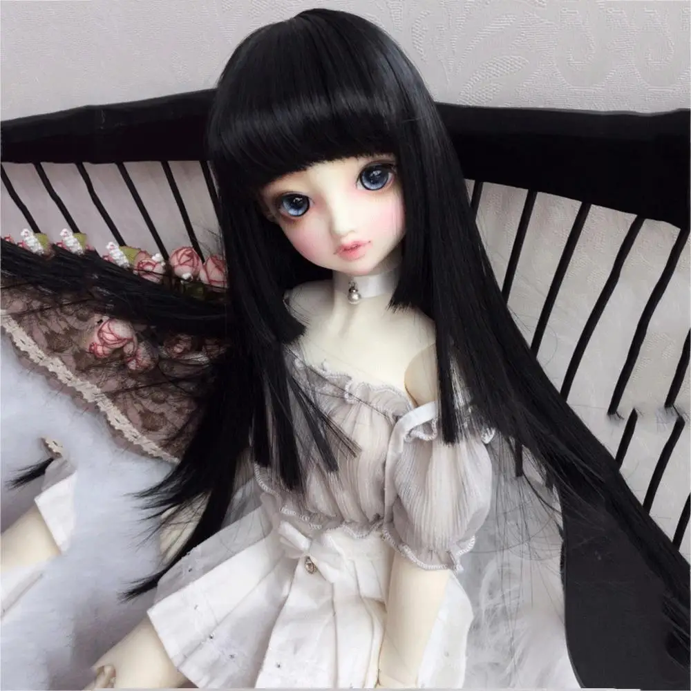 Парик Allaosify для шарнирной куклы SD длинные прямые коричневые волосы 1/3 1/4 1/6 1/8