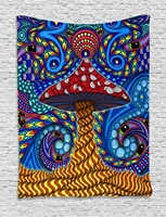 simsant trippy mushrooms tapestry colorful abstract art wall hanging tapestries for living room home dorm decor banner