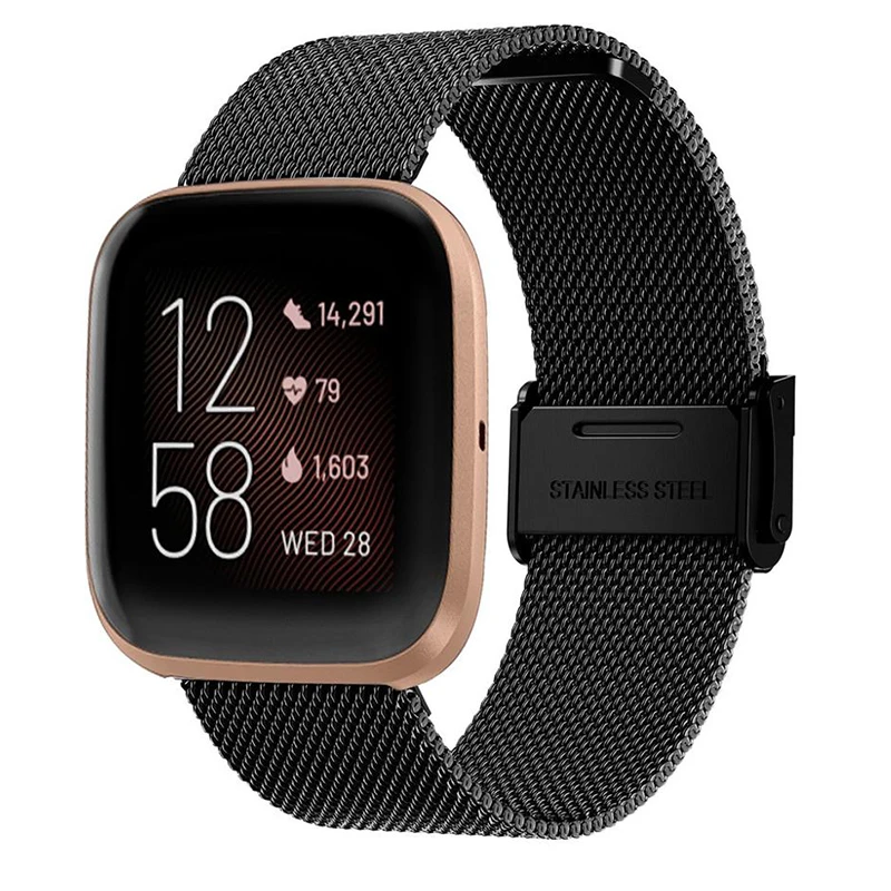 Браслет из нержавеющей стали для Fitbit Versa 2 Lite сменный ремешок наручных часов 2/1