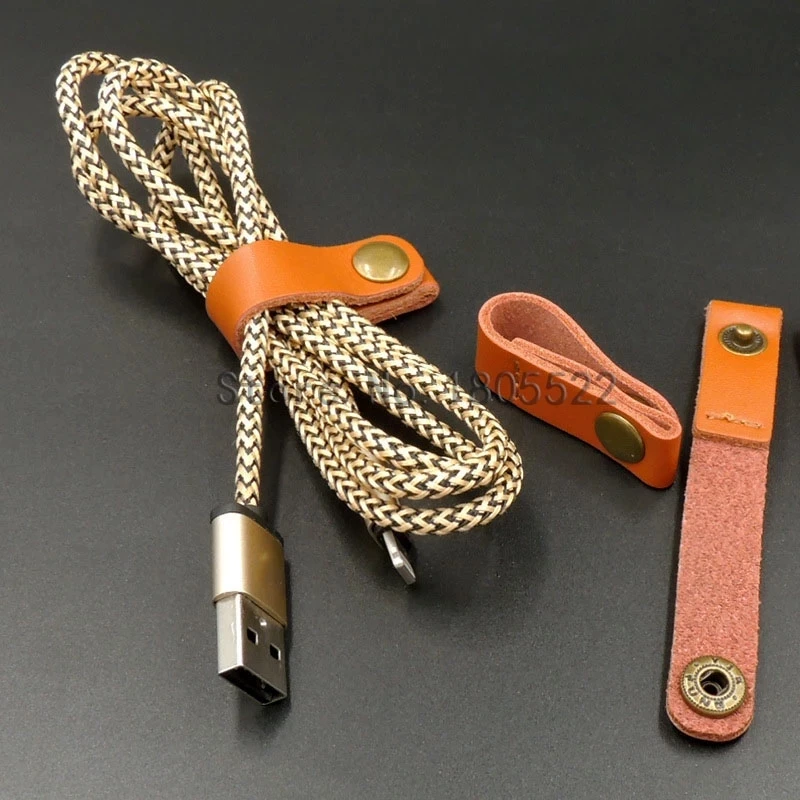 10 шт./лот устройство для намотки кабеля из натуральной кожи органайзер наушников