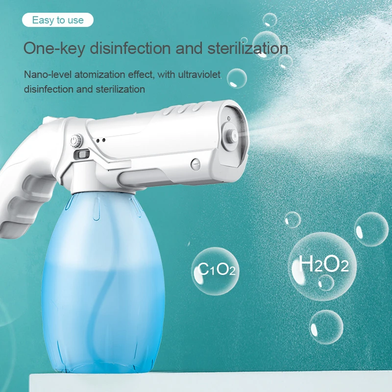 

800ml Spray Disinfection Gun Portable Handheld Nano Wireless Steam Gun Large Capacity Rechargeable Atomization Disinfection Gun