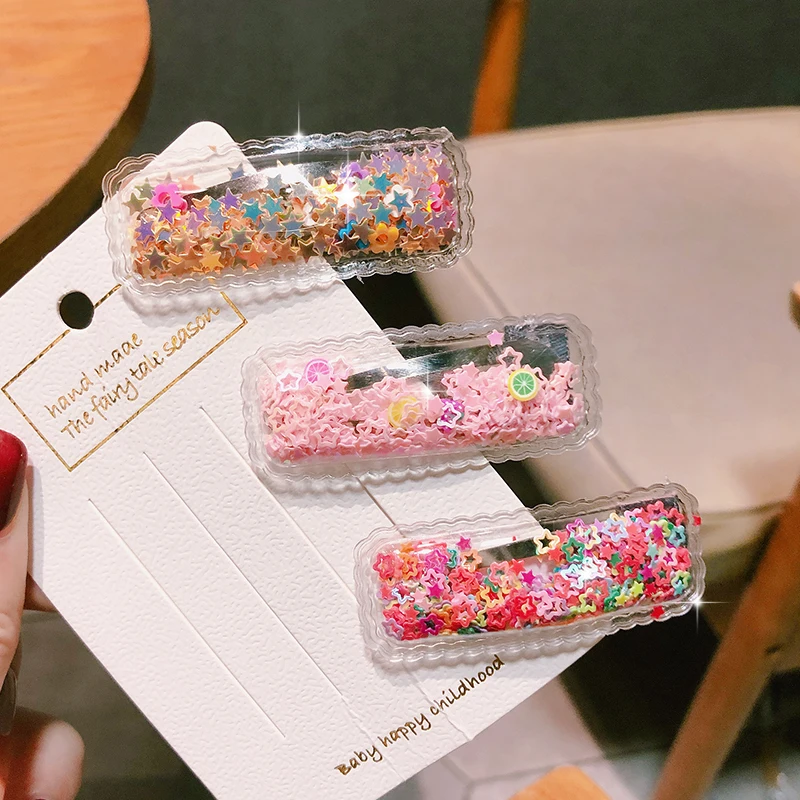 Корейский зыбучий песок BB заколка для волос девочек детские заколки украшение
