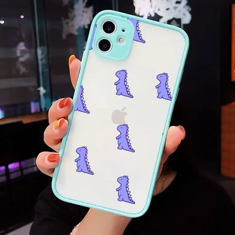 

Cute Dinosaur Baby Fashion Phone Case Matte For iPhone 12 Mini 11 Pro XR XS Max 7 8 Plus X Hard PC Back Cover