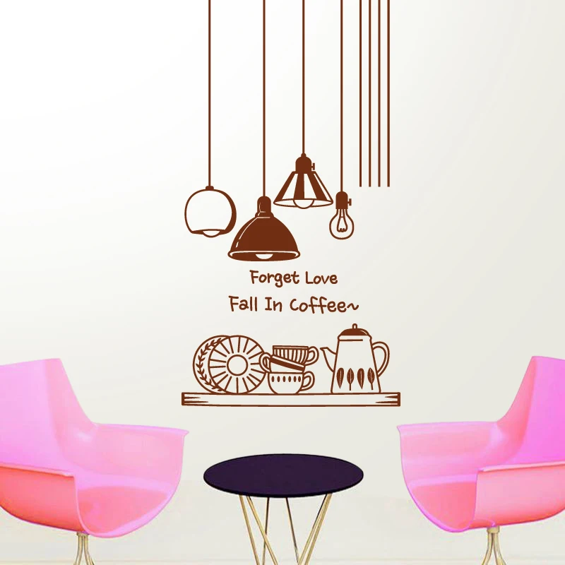 

Coffee Shop Sticker Decal Cafe Cup Vinyl Art Wall Decals Decor Decoration Break Coffee Glass Decals CAFE1020