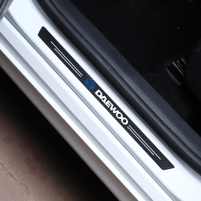 Авто Стайлинг 4 шт. углеродного волокна порога Стикеры наклейки для Daewoo Espero Nexia Matiz