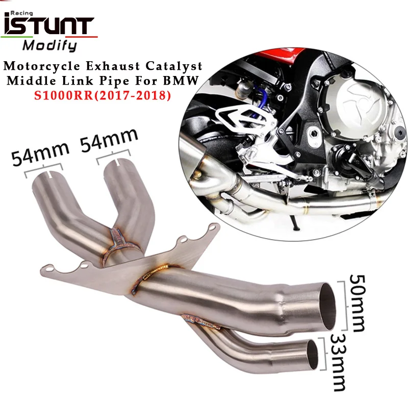 

Slip on for BMW S1000RR S1000 RR 2017 2018 Motorcycle Exhaust System Connect Tube Middle Link Tube Pipe Replace Catalyst