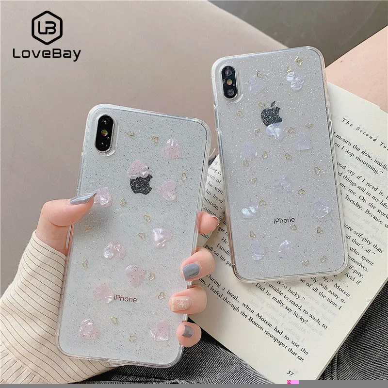 Lovebay эпоксидные Блестки для телефона чехол iPhone 6 6s 7 8 8Plus X XR XS Max прозрачная