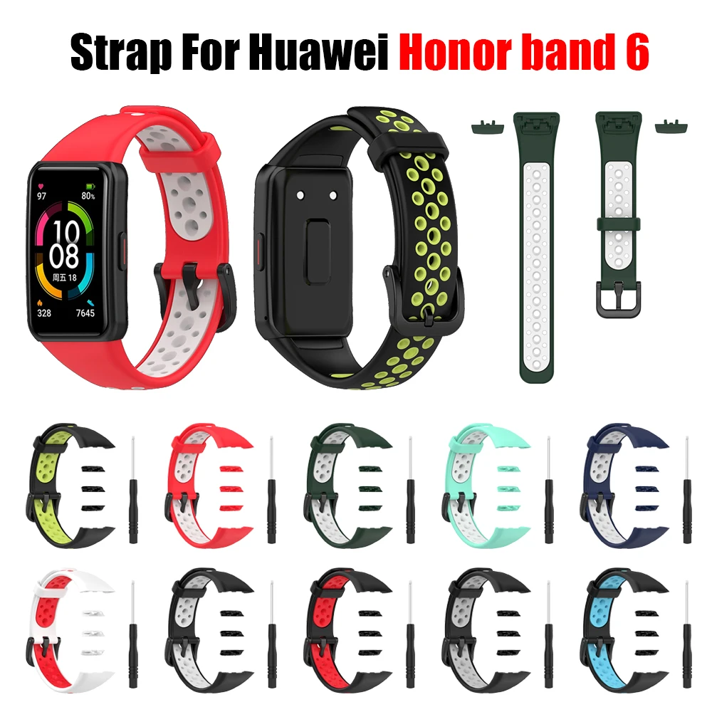 

Ремешок сменный силиконовый для наручных часов Huawei Band 6 honor band 6