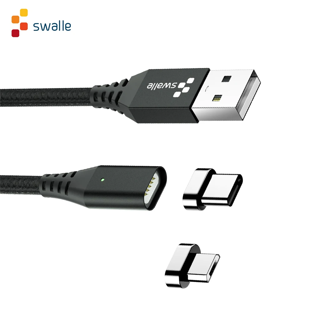 Магнитный кабель Swalle 3 в 1 быстрая зарядка 2 А магнитный Micro USB Type C с