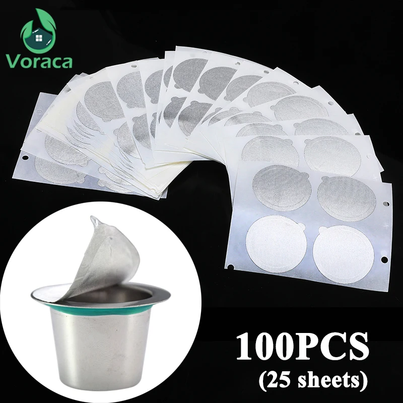 100 шт./компл. кофе капсулы наклейки самоклеющиеся алюминиевые фольги крышки