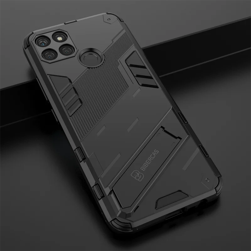 for realme c21y case punk stlye rubber armor bracket hard cover for realme c21y case for realme c21y c25y realme narzo 50a 50i free global shipping