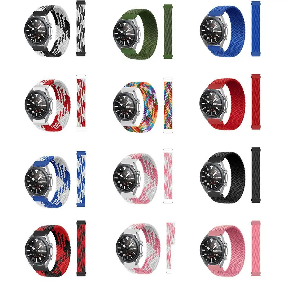 

For Huawei Gt2 Samsung Elastic Woven Strap 20/22mm for Honor Magic Adjustable Nylon Braided Loop Fabric Strap Elastic Bracelet