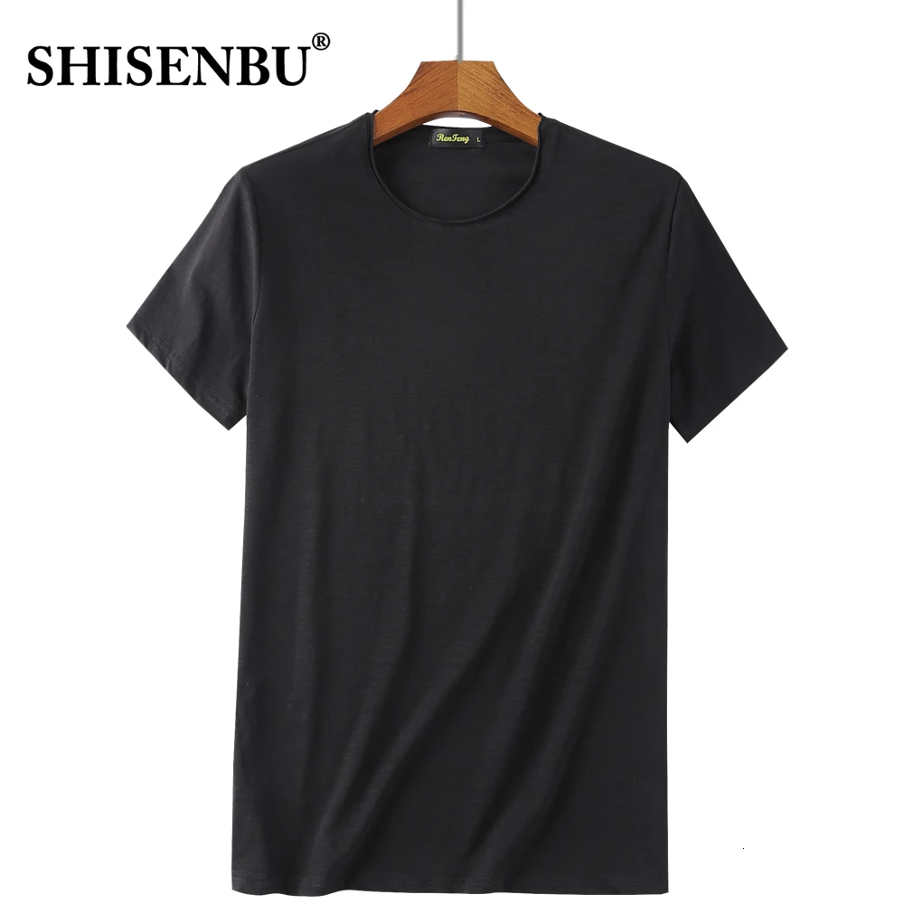 O neck black Мужское боди майка мужская белая нижнее белье бамбуковый клубок хлопка Мужская спортивная майка V-образный вырез - Цвет: O neck black