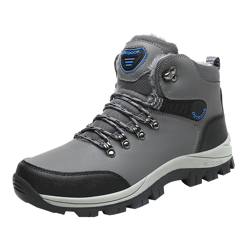 

Brand Men's Winter Shoes Warm Waterproof Ankle Snow Boots Plus Velvet Outdoor Male Safety Work Boots PU Leather Fashion Sneakers