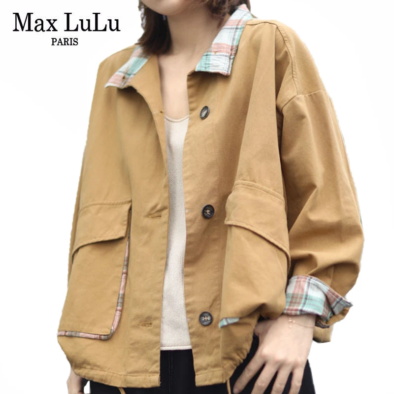 Модные осенние пальто в Корейском стиле Max LuLu 2020 большие размеры Женские
