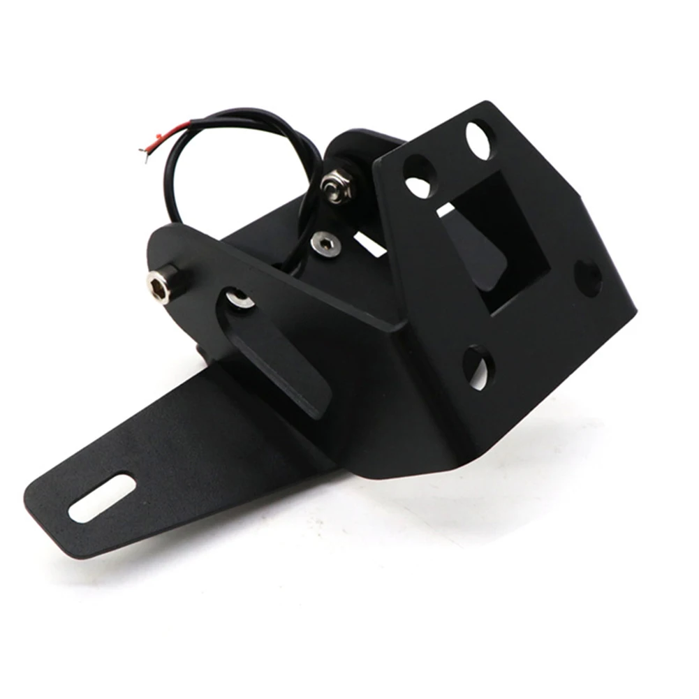 

License Plate Holder Easy Install Carbon Steel Rear With LED Light Replacement Short Motorcycle Accessories 400 18-19