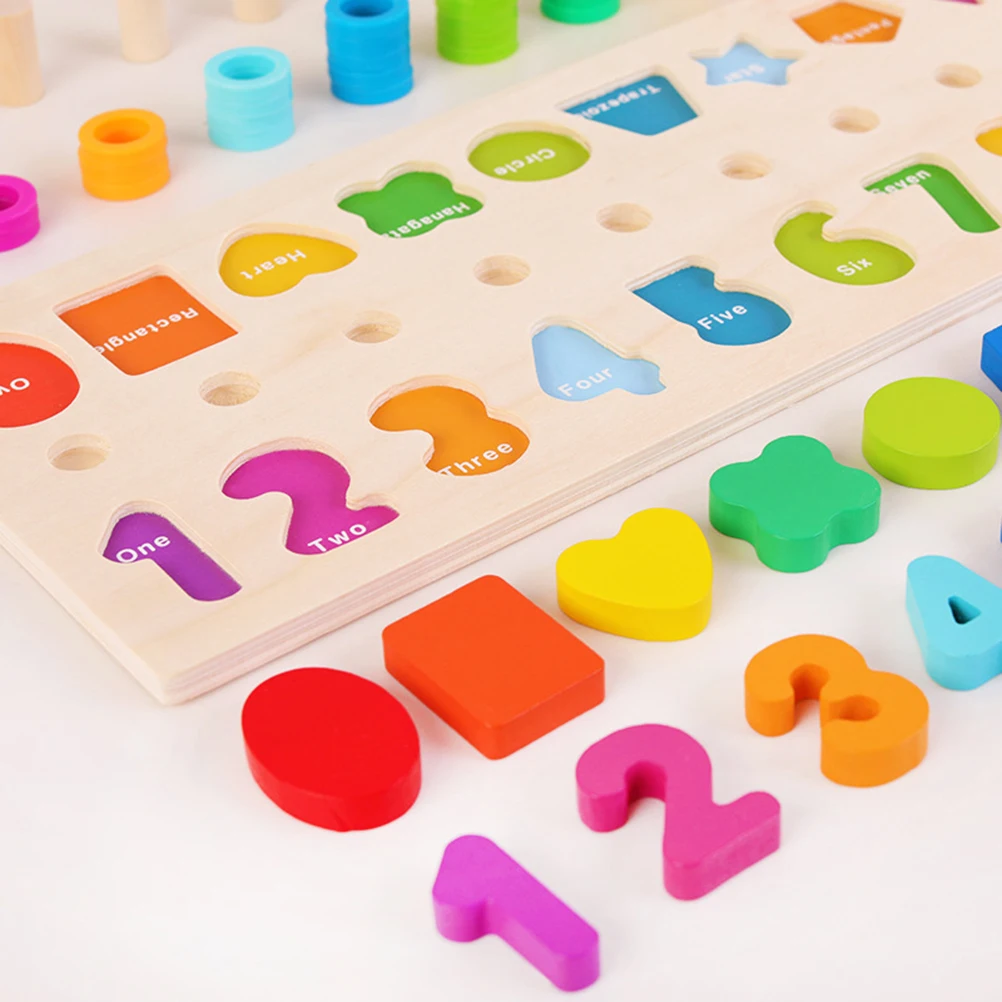 

Wooden Number Puzzle Sorting Montessori Toys Stacking Shape Sorter Games Preschool Education Learning Toys