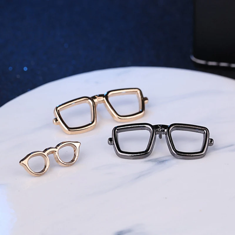 Модная эмалированная Женская Брошь на воротник для костюма рубашки очков