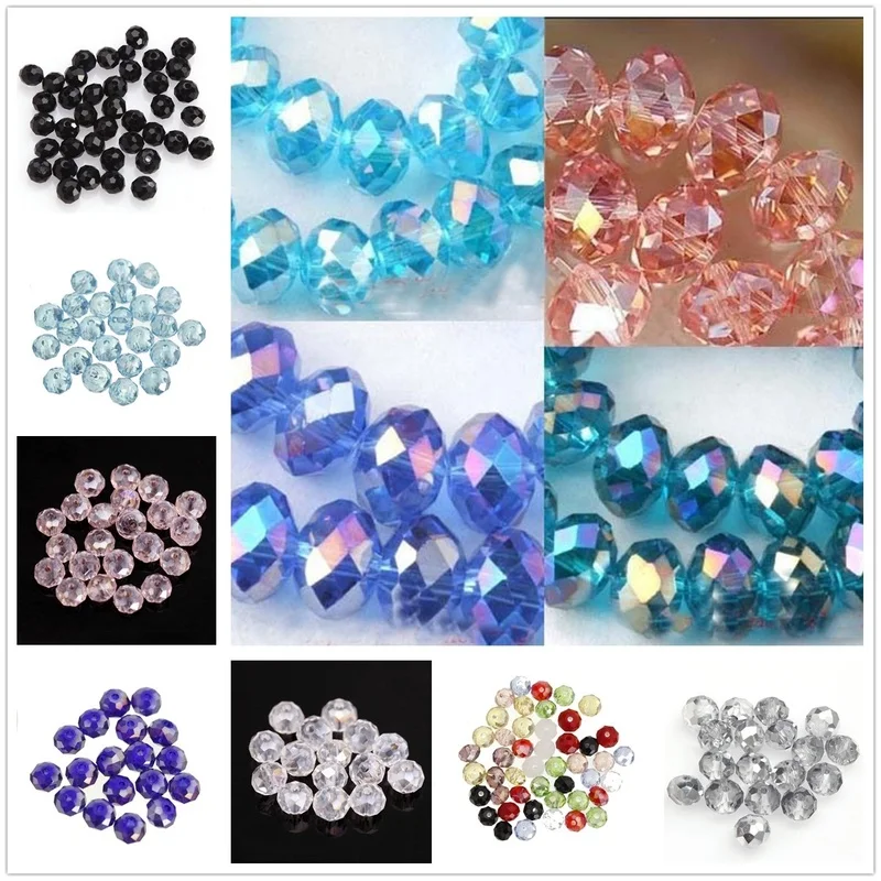 Граненые бусины разделители 6 мм 8 из хрустального стекла для изготовления