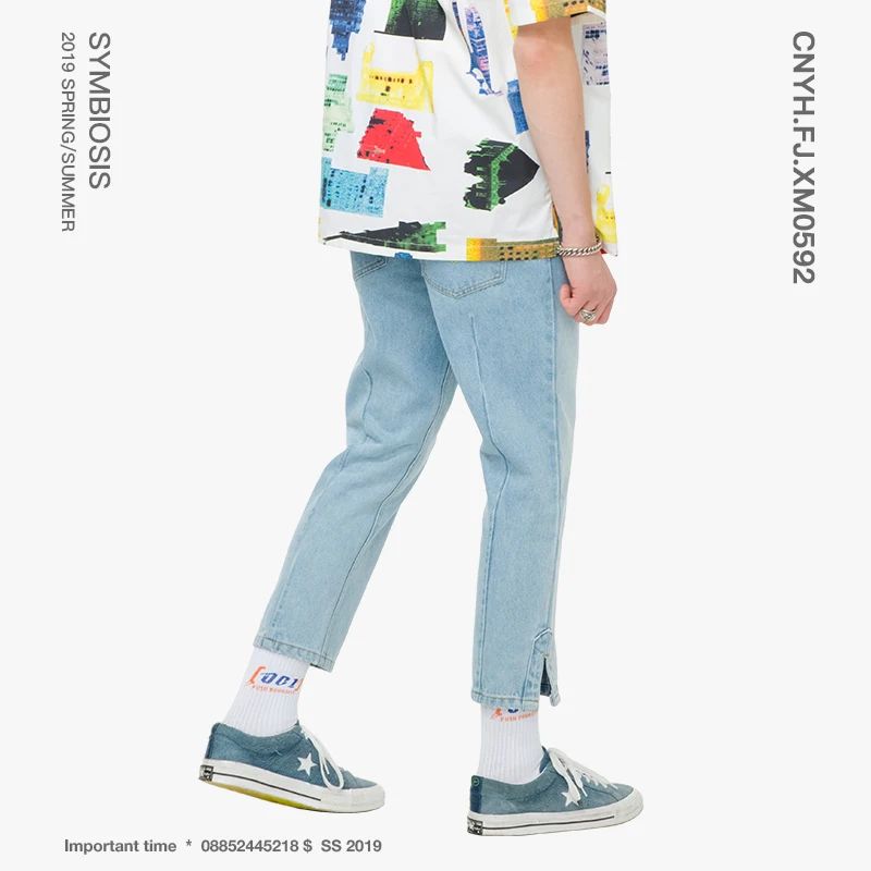 VIISHOW брендовые Дизайнерские мужские тонкие джинсы с эффектом потертости летние