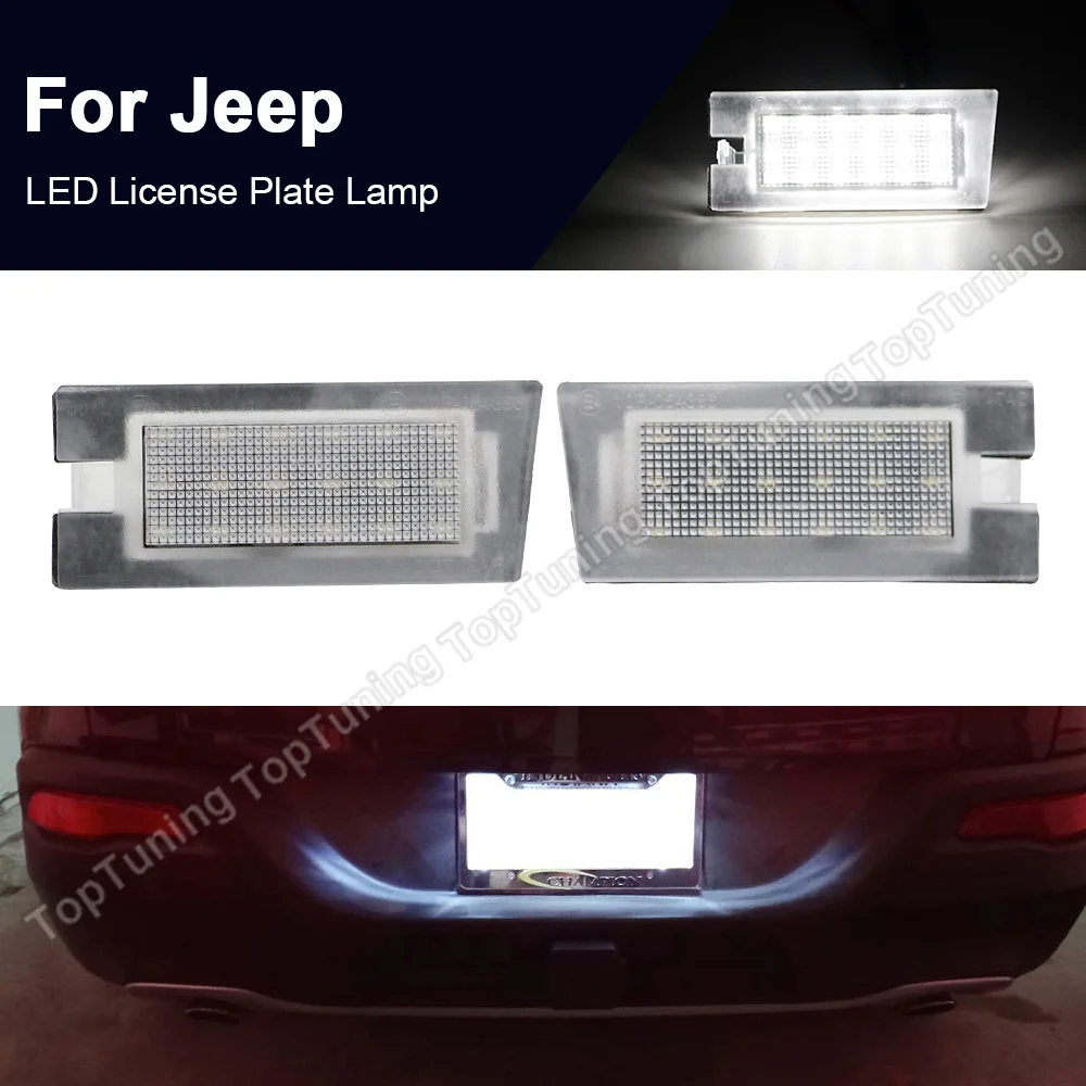

For Jeep Cherokee 2014 2015 2016 2017 2018 2019 2020 2021 White LED Number License Plate Light Lamp 2PCS