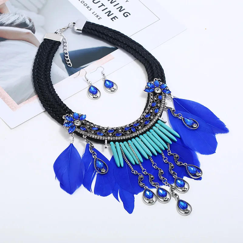 Европейская и американская мода экзотические украшения из сплава со стразами