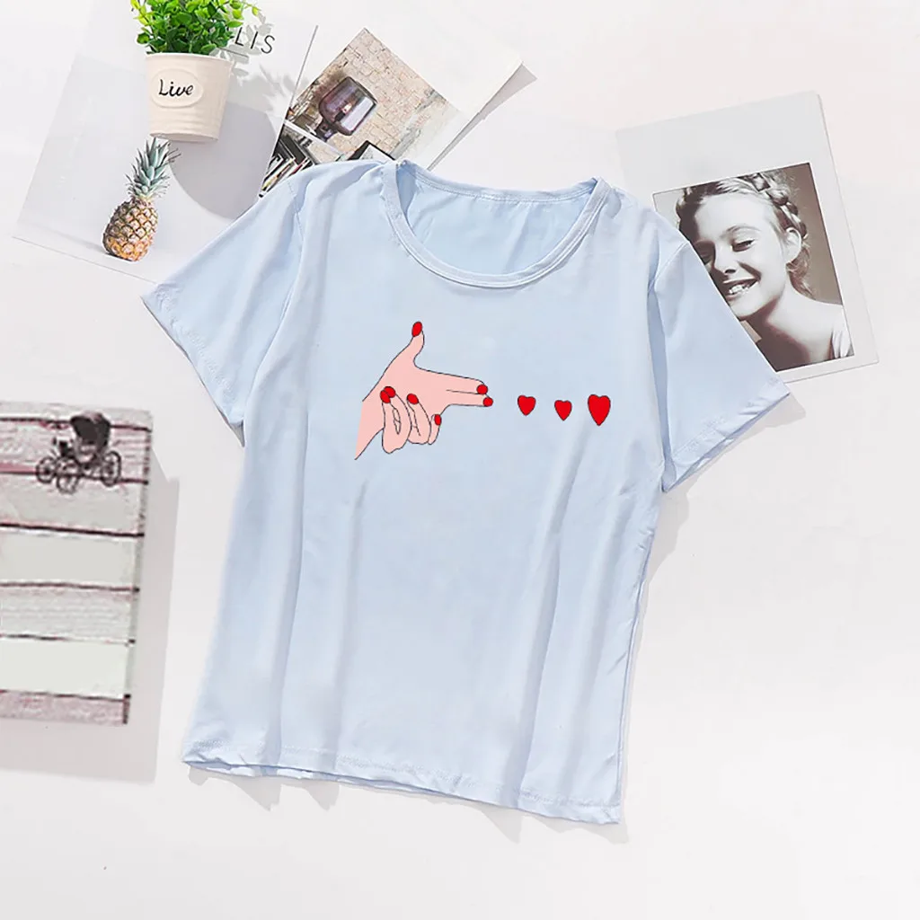 Женская футболка с принтом любовь KANCOOLD летняя в стиле Харадзюку | одежда