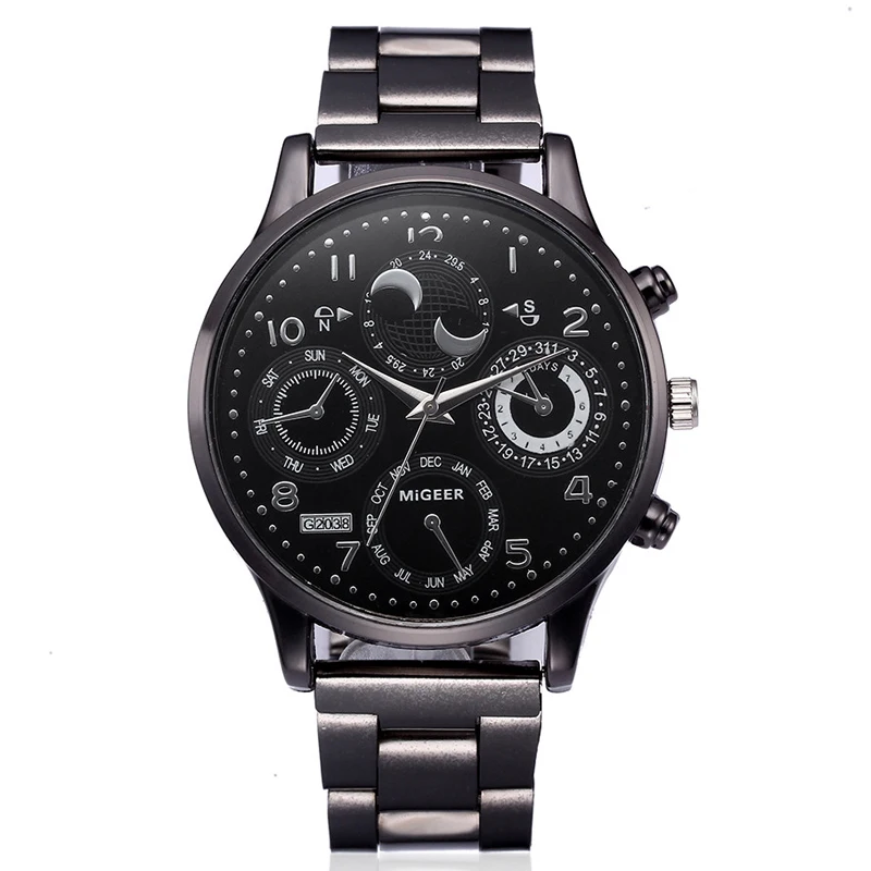 Часы MIGEER мужские спортивные кварцевые из нержавеющей стали|Кварцевые часы| |