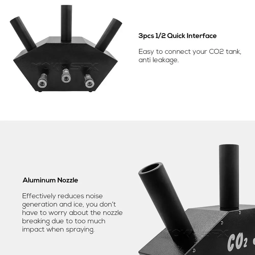 2 шт./лот 3 головки CO2 Jet DMX контроль спецэффектов Cryo Co2 Fog Machine Оборудование для DJ