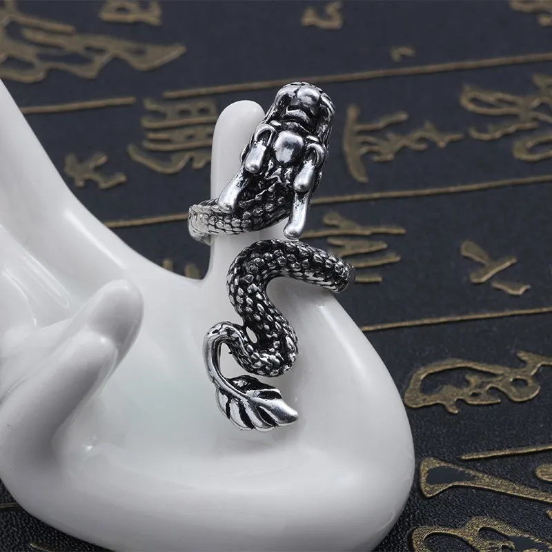 Нео готическое кольцо с драконом для мужчин и мальчиков титановое из нержавеющей