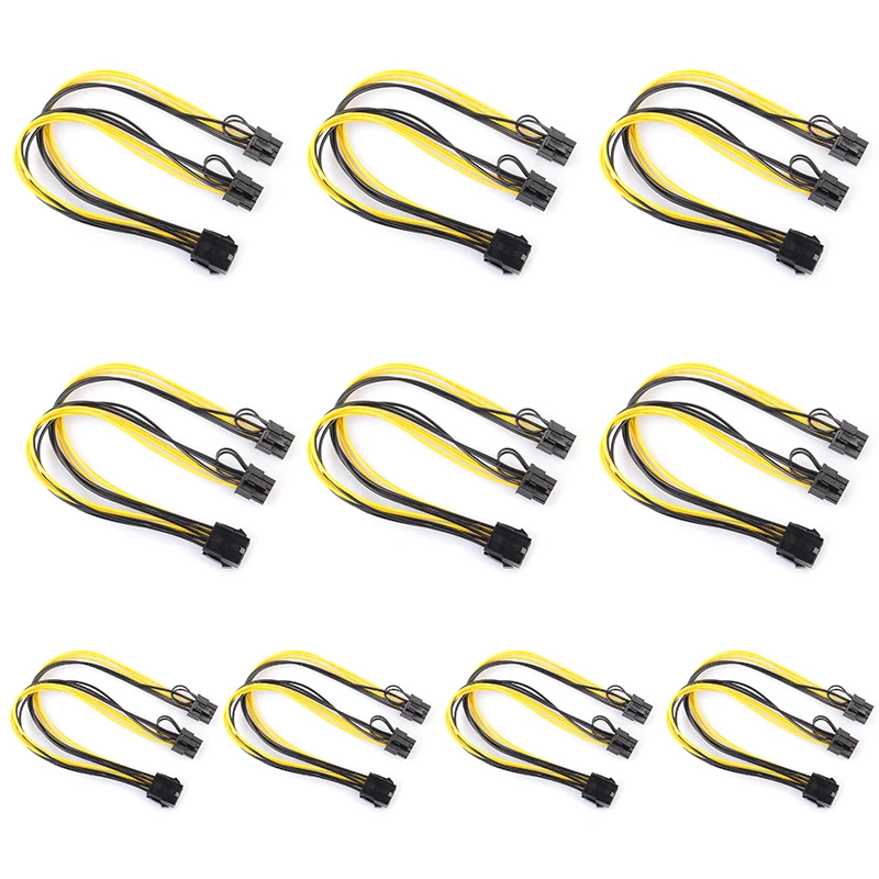 

Кабель питания PCI-E 8 Pin/Dual 6 + 2 Pin, 10 шт., 30 см
