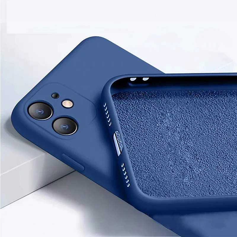 Тонкий мягкий чехол для телефона iPhone 12 7 8 6 6S Plus Оригинальный из жидкого силикона