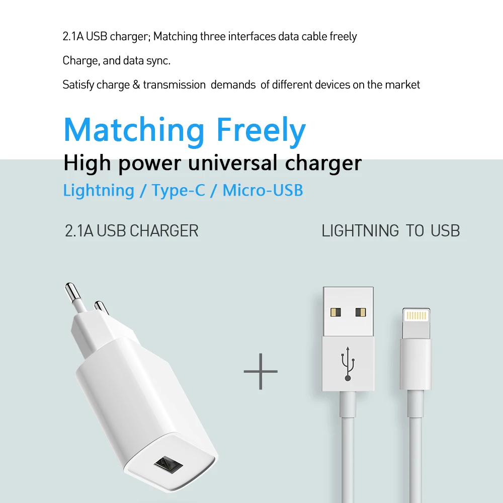 Mcdodo EU адаптер USB зарядное устройство 2.1A Быстрая зарядка для Samsung Xiaomi