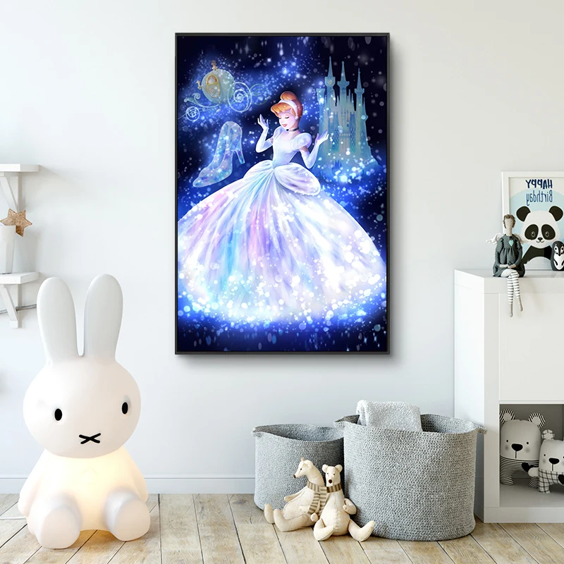 Картины на холсте Disney Рапунцель Белоснежка Золушка лес принцесса постеры и