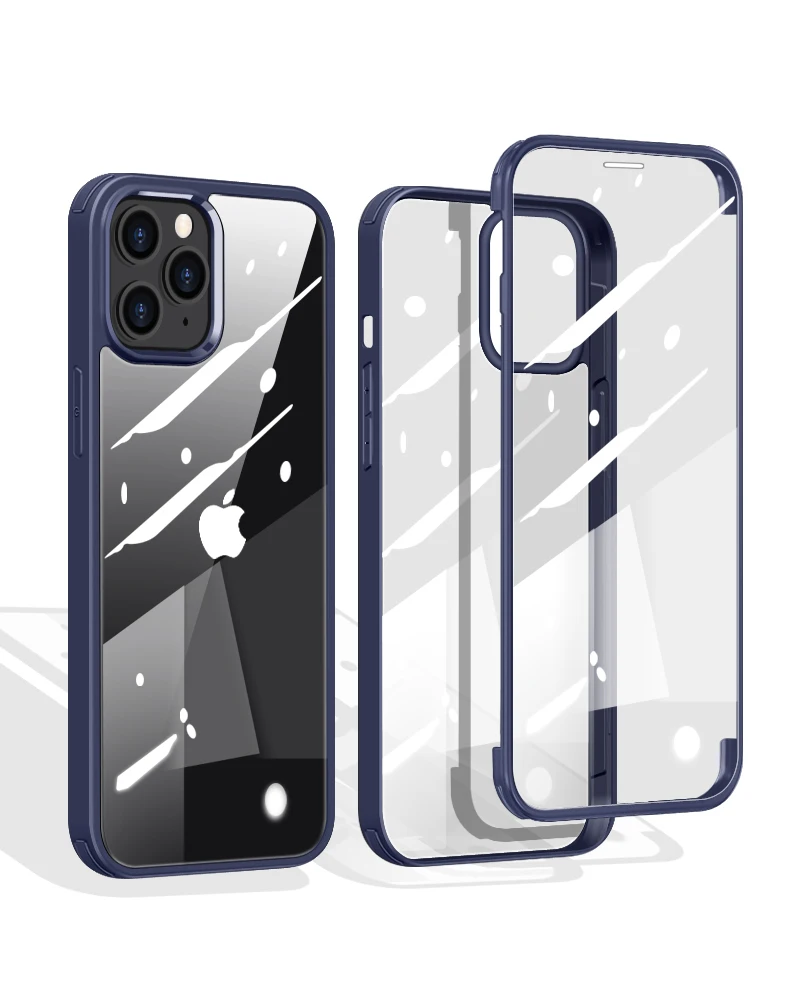 

Double-sided Skin-feel Soft Side Airbag Shockproof Tempered Glass Mobile Phone Case for IPhone 13 12 11 Pro Max X XS Back Cover