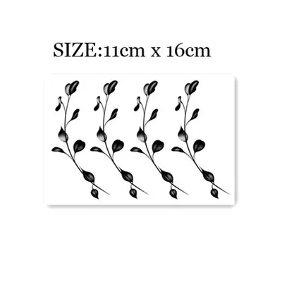 Водостойкая Временная тату-наклейка черная белая лоза дизайн боди-арт