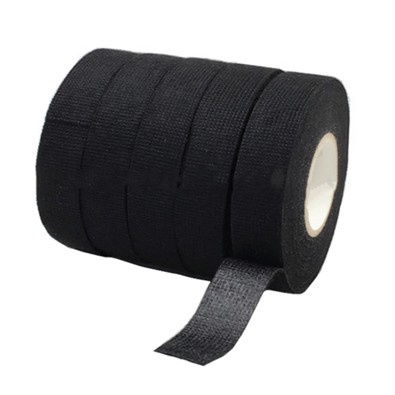 

Black Insulating Fabric Cloth Tape Car Wire Flannel Tape Exhaust Manifold Wrap Tape Wiring Harness Cable Ties Heat-resistant