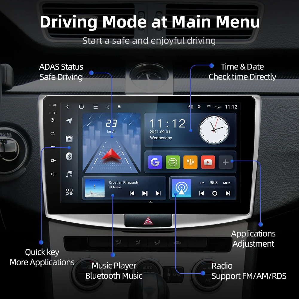 Автомобильный радиоприемник ISUDAR T68 Android10 для VW/Volkswagen/Passat B7 CC B6 GPS-навигация