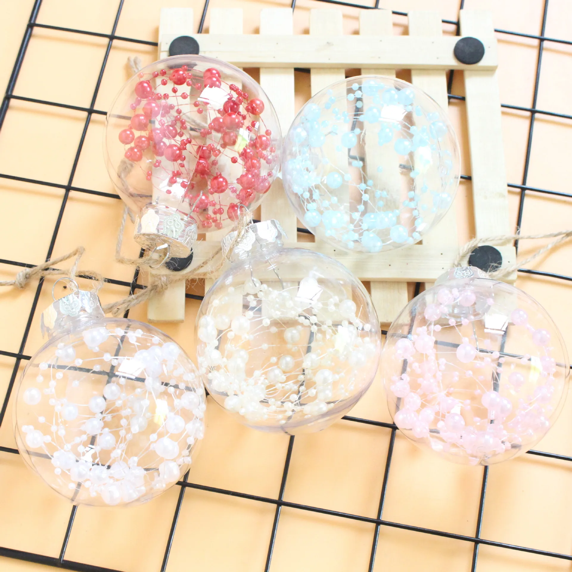 Рождественские украшения для дома 80 мм прозрачные Елочные подвесные шары