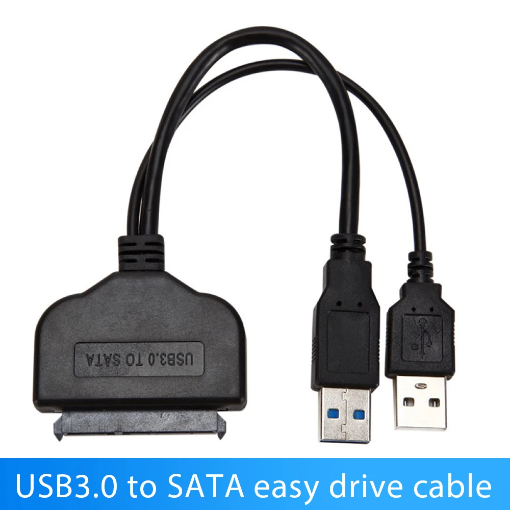 

USB 3.0 to SATA Adapter Cable 2.5in 22 Pin HDD SSD External Power Hard Disk Drive Converter Cable for Notebook Desktop PC