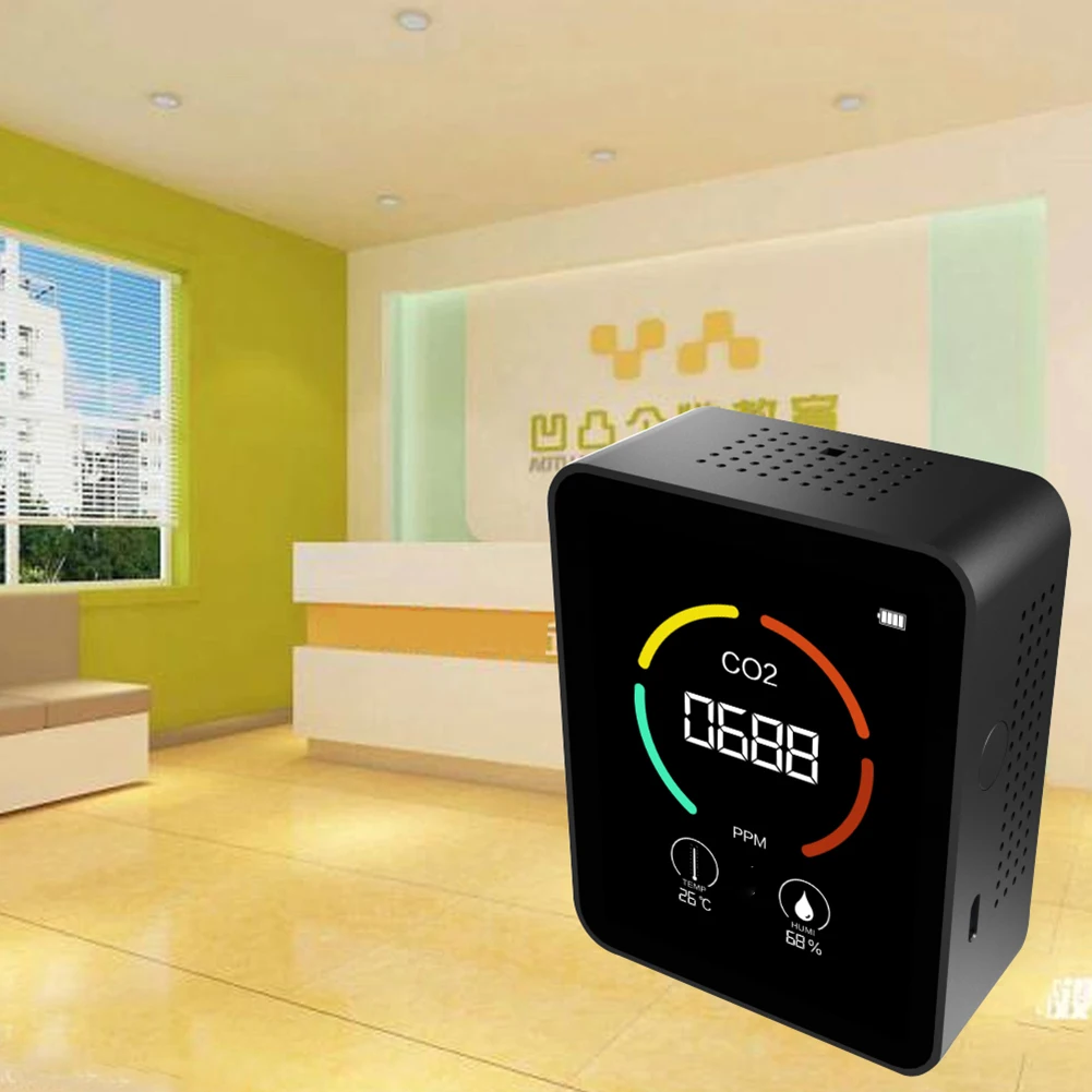 

Carbon Dioxide Detector CO2 Sensor Temperature Humidity Tester Smart Color Screen Display Bluetooth-compatible Analyze