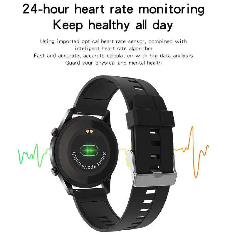 

Smart Watch C2 1.3" Full Round Screen IP68 Waterproof Swimming Watch Heart Rate Blood Pressure Oxygen Monitor Smart Wristband