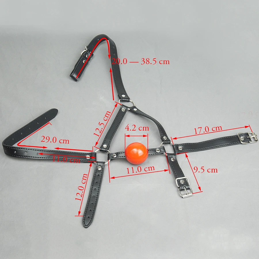 Кожа открытый рот кляп силикон мяч головой ремень маска Секс игрушки для пар| |