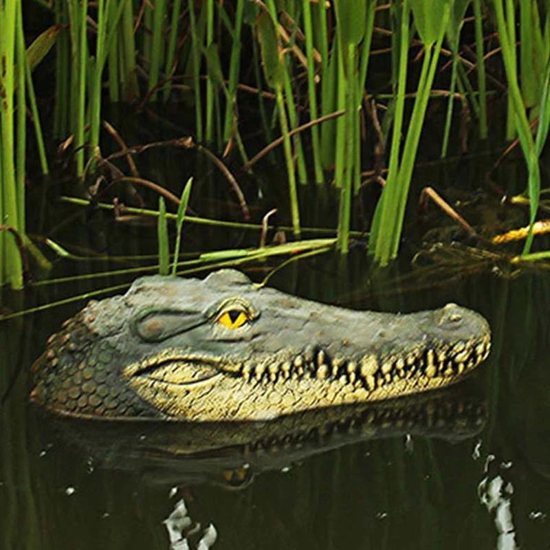 

Floating Crocodile Head Water Decoy Simulation Realistic Alligator Pond Decor