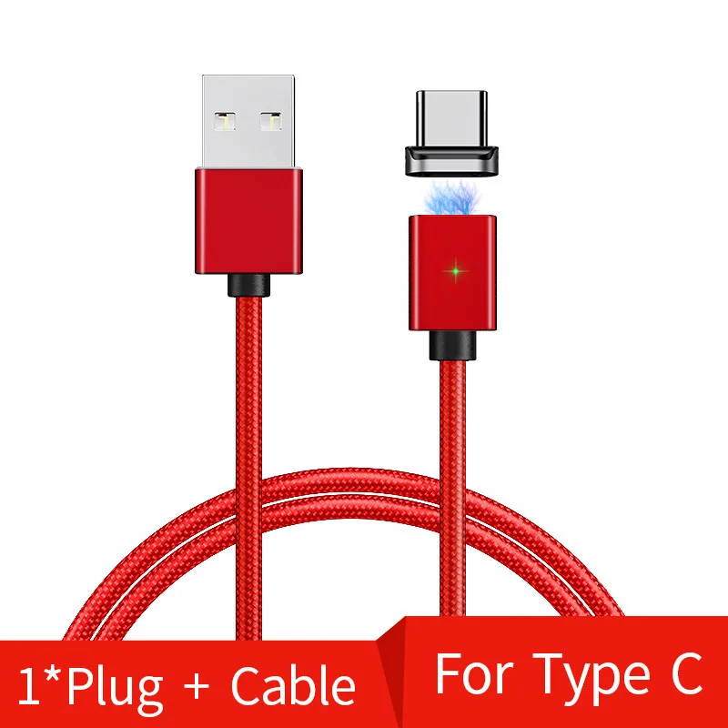 Магнитный usb-кабель Олаф, 3 А, быстрая зарядка, Micro USB type-C кабель для iPhone, samsung, Xiaomi, huawei, Магнитный зарядный кабель для телефона - Цвет: Type C-Red