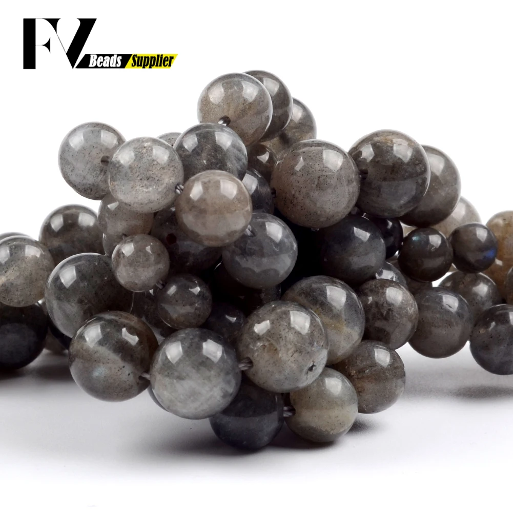 Бусины Из Натурального Лабрадорита серые бусины 6-10 мм с отверстием для